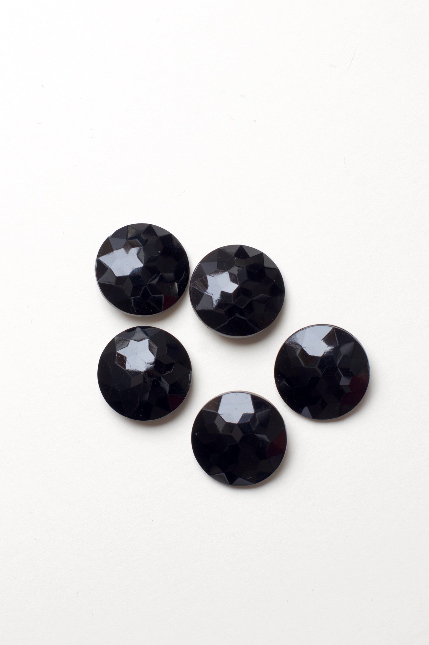 Lot de 5boutons Ø 23mm - Verre noir