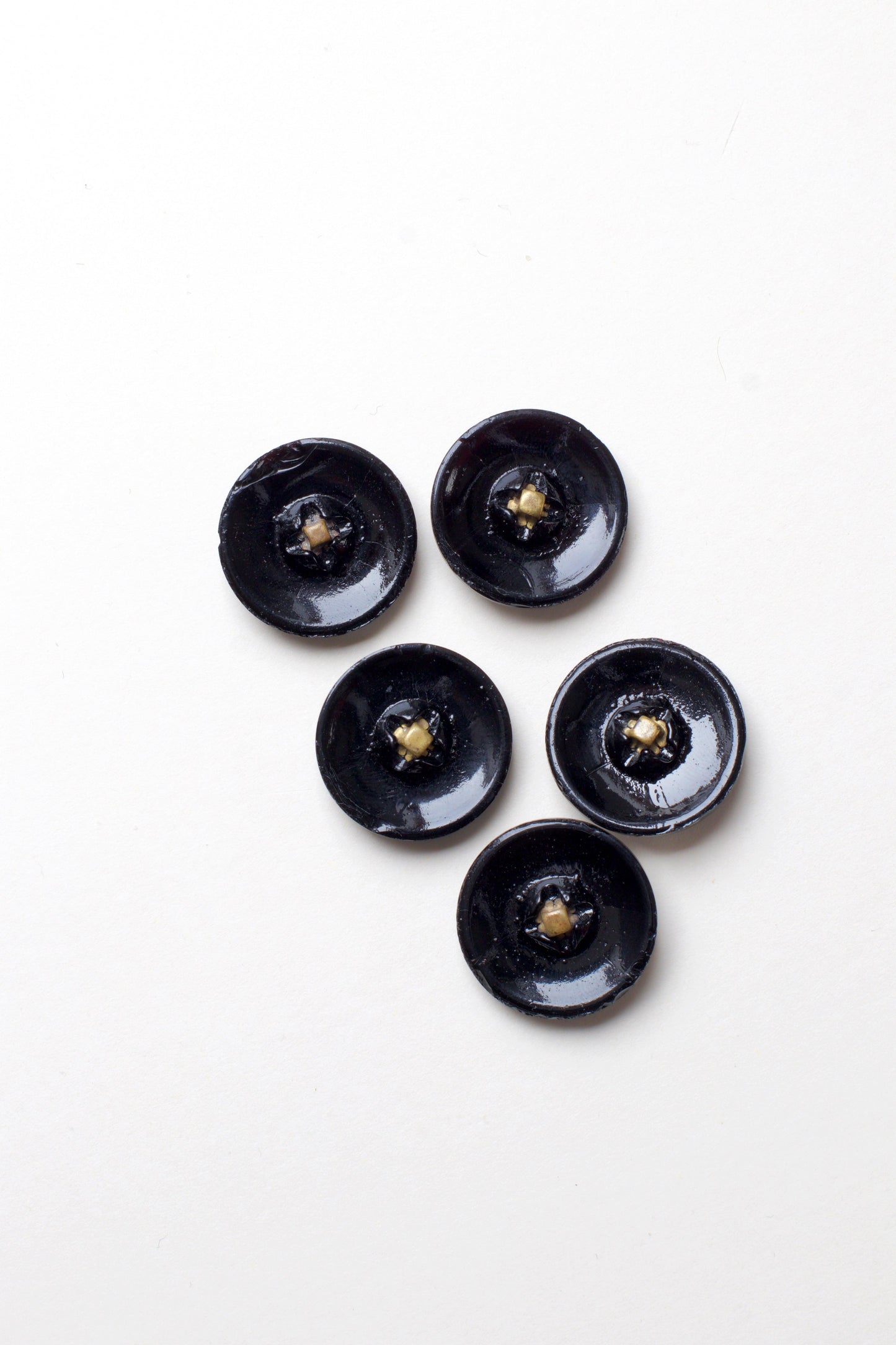 Lot de 5boutons Ø 23mm - Verre noir